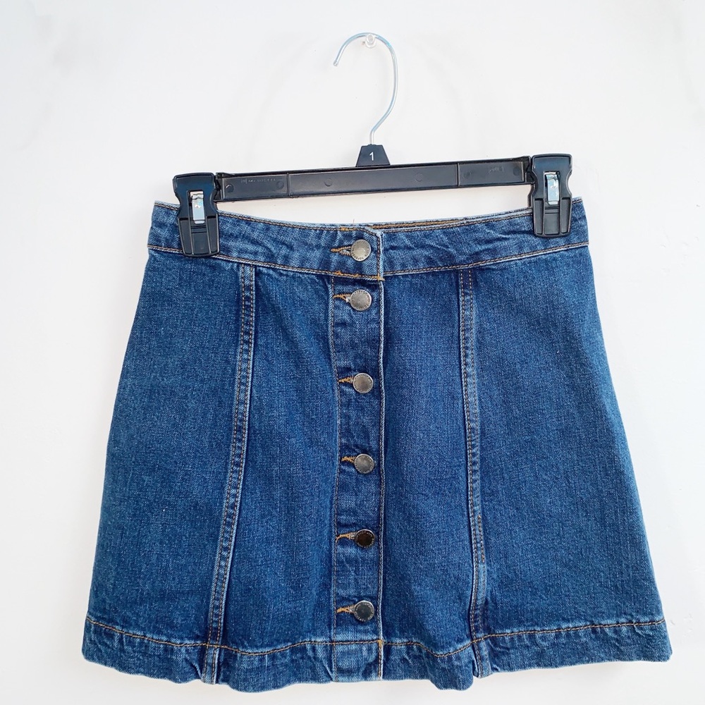 Topshop Jean Mini Skirt with Buttons
